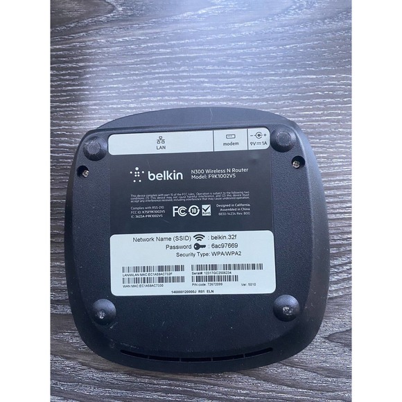 N300 Wi-Fi N Belkin Router 1x WAN and 4x LAN 10/100 - Picture 4 of 5